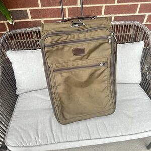 Vintage Andiamo Brown Ballistic Nylon Wheeled Carry-On Suitcase Luggage USA